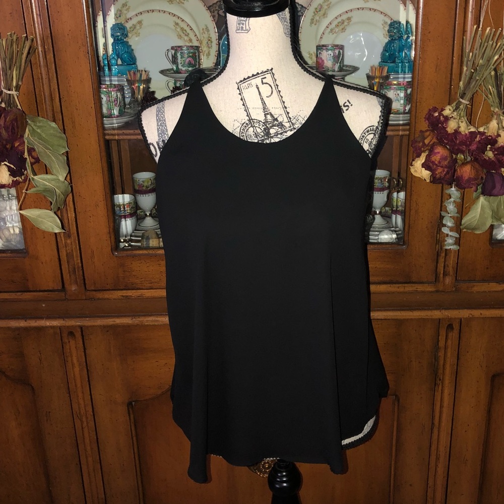 Sexy black silky top